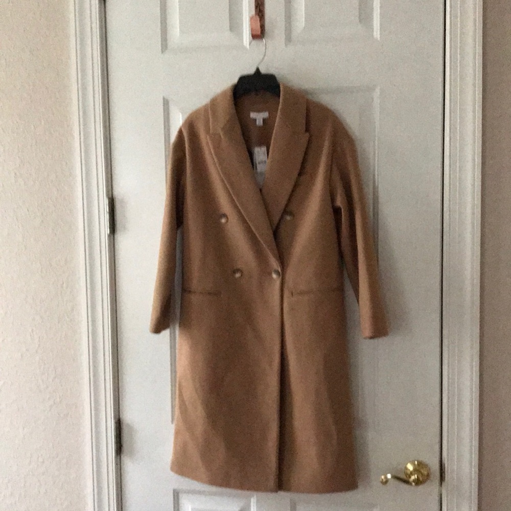 TOPSHOP Beautiful, camel color long Coat.Size 4